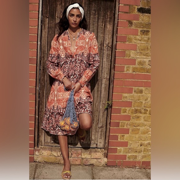 Anthropologie Agua Bendita Elayna Midi Dress Small - Picture 2 of 14